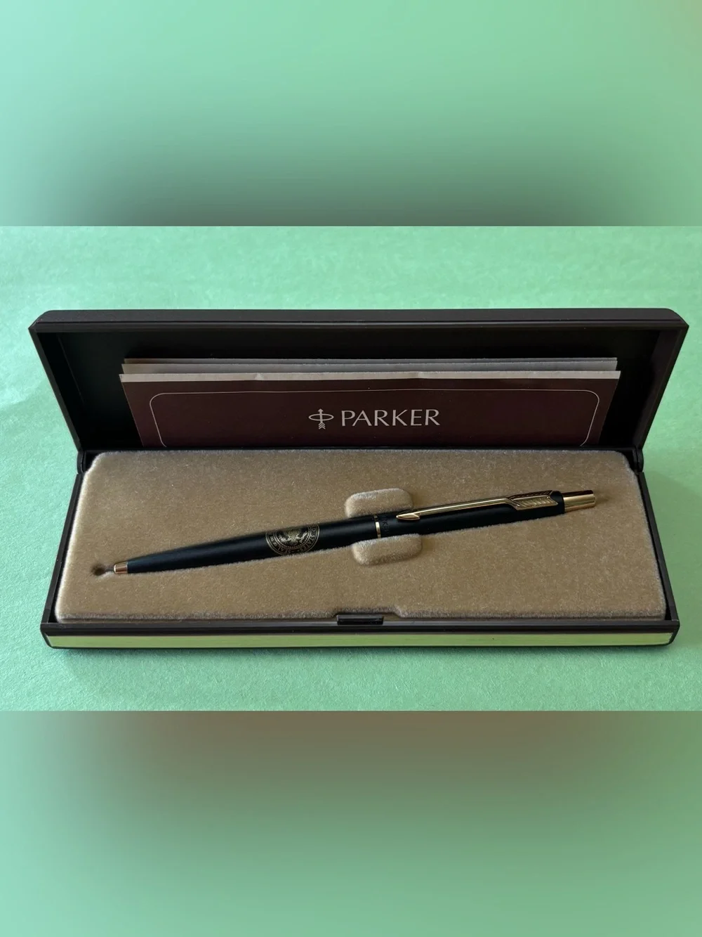 Parker Black and Gold Trim Ballpoint Pen in Presentation Box